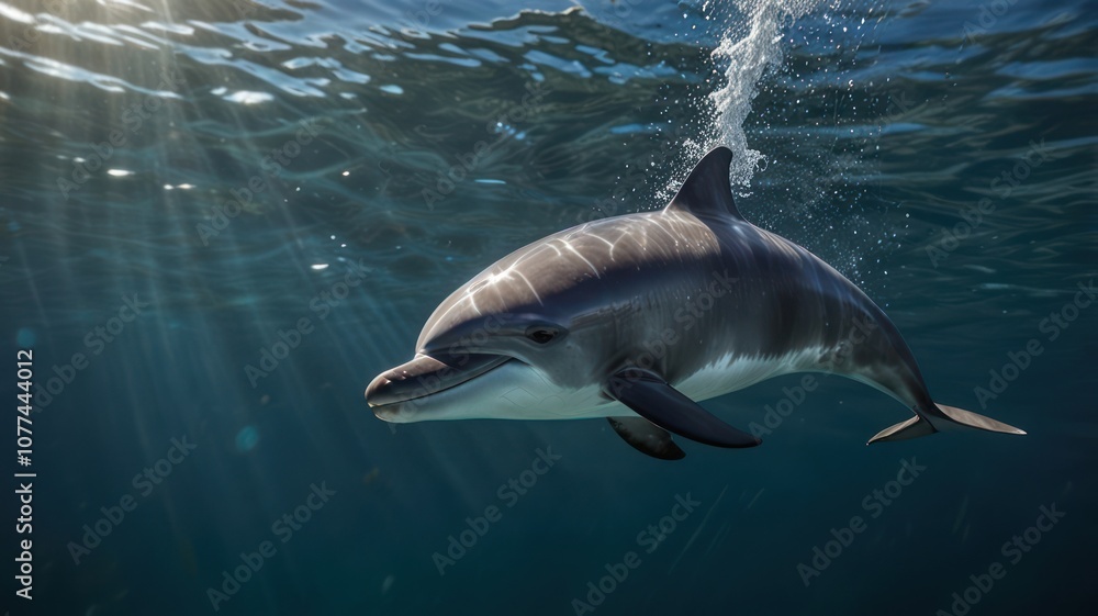 Obraz premium A Dolphin's Leap of Joy