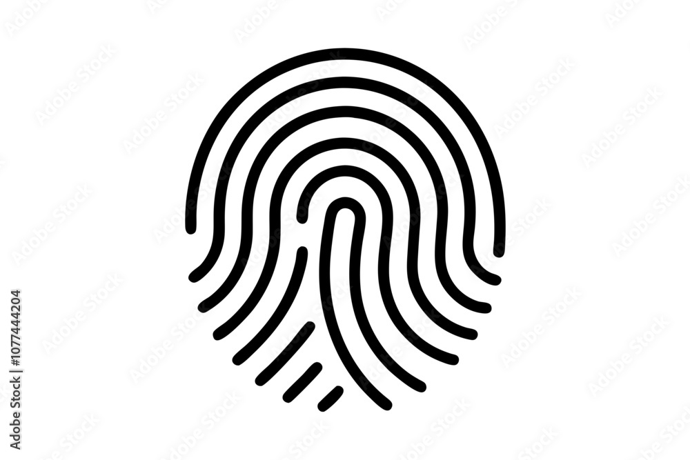 Minimalist Line Drawing of Fingerprint on White Background Simple and Elegant Illustration Minimalist Line Drawing of Fingerprint on White Background Simple and Elegant Illustration