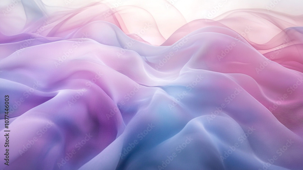 Obraz premium Soft Pastel Purple and Blue Chiffon Fabric Background