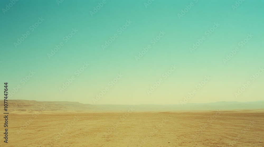 An expansive desert under a vast, clear sky where the horizon blurs into infinity, evoking feelings of solitude and awe. An expansive desert under a vast, clear sky where the horizon blurs into infinity, evoking feelings of solitude and awe.