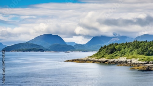 Coastal Landscape with Rolling Hills and Blue Waters