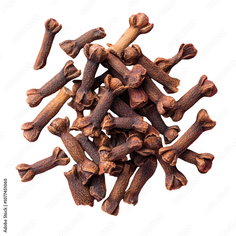 Pile of Delicious Whole Cloves Spice on White Background Pile of Delicious Whole Cloves Spice on White Background