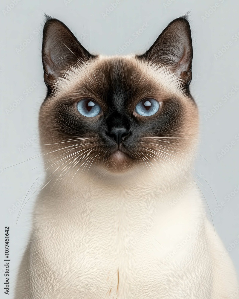 High-Resolution Close-Up Portrait of a Siamese Cat with Striking Blue Eyes and Detailed Fur Texture
High-Resolution Close-Up Portrait of a Siamese Cat with Striking Blue Eyes and Detailed Fur Texture