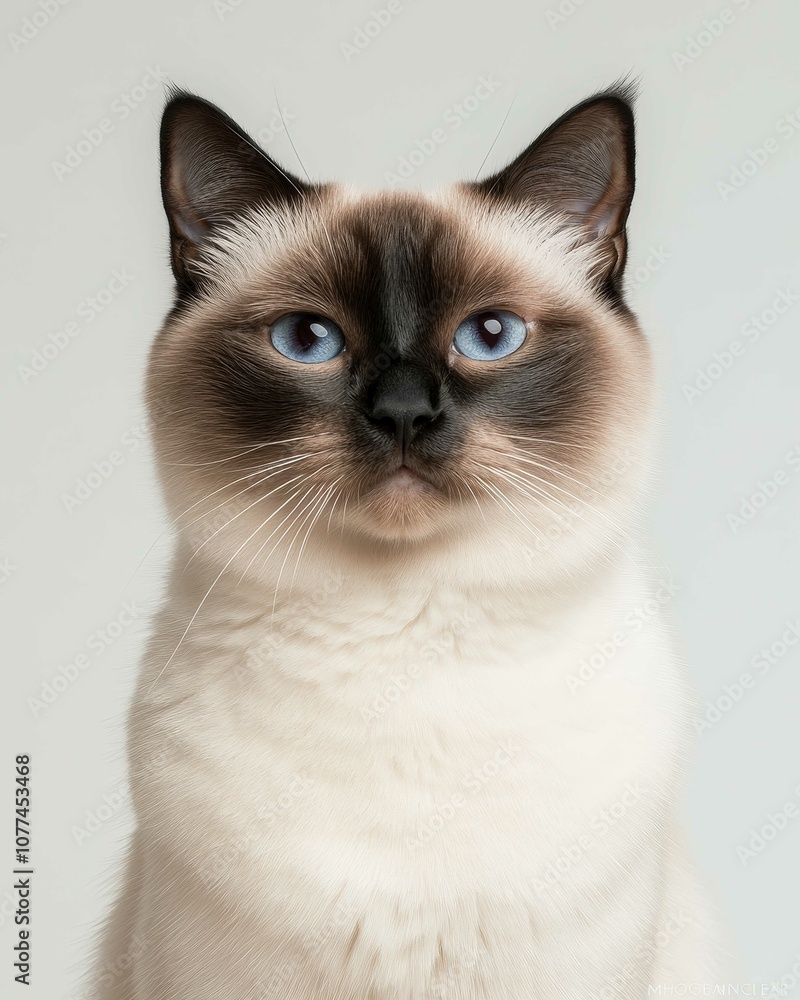 High-Resolution Close-Up Portrait of a Siamese Cat with Striking Blue Eyes and Detailed Fur Texture
High-Resolution Close-Up Portrait of a Siamese Cat with Striking Blue Eyes and Detailed Fur Texture