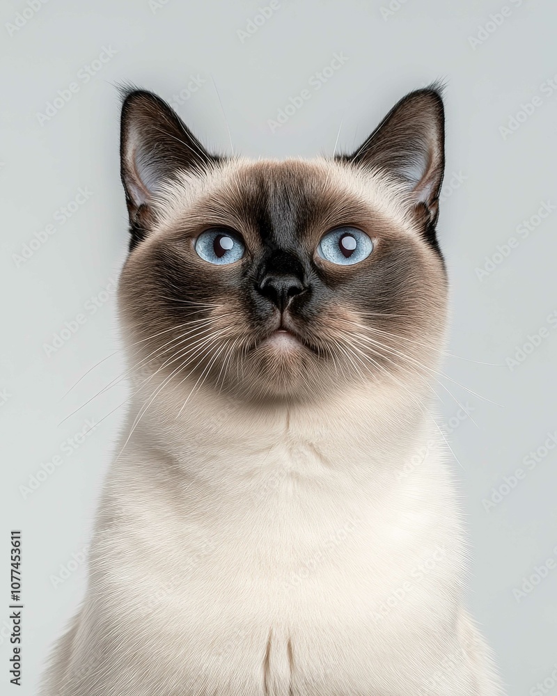 High-Resolution Close-Up Portrait of a Siamese Cat with Striking Blue Eyes and Detailed Fur Texture
High-Resolution Close-Up Portrait of a Siamese Cat with Striking Blue Eyes and Detailed Fur Texture