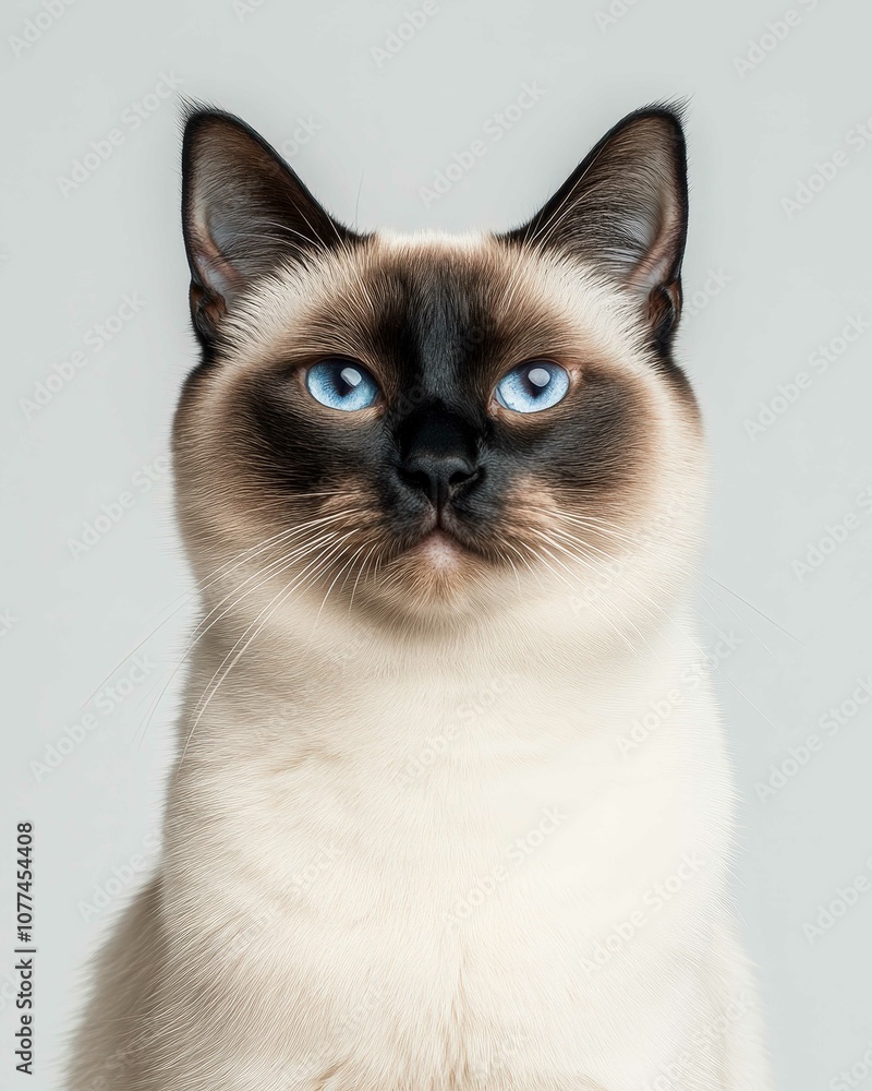 High-Resolution Close-Up Portrait of a Siamese Cat with Striking Blue Eyes and Detailed Fur Texture
High-Resolution Close-Up Portrait of a Siamese Cat with Striking Blue Eyes and Detailed Fur Texture