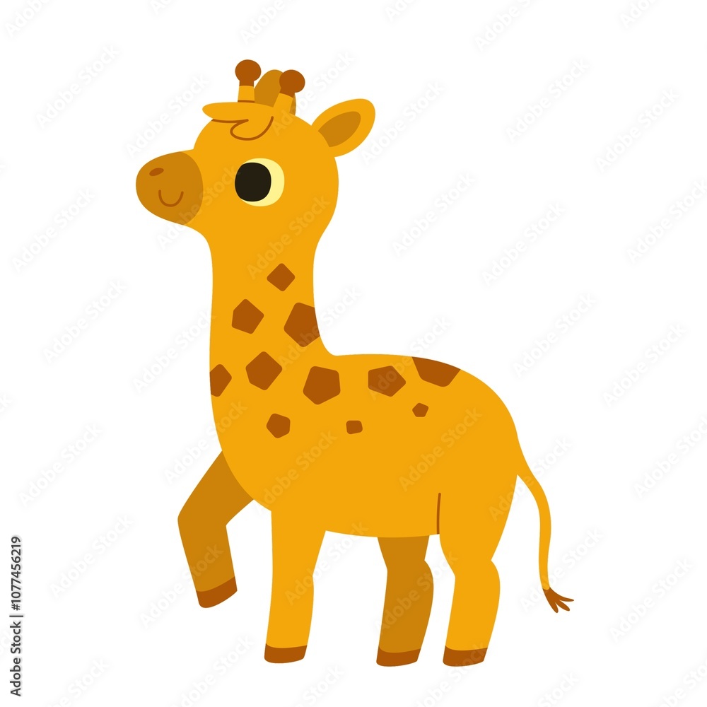 Fototapeta premium giraffe cartoon isolated on white