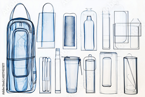 security screening x-ray image showing prohibited items in carry-on bag