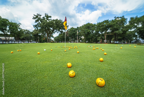 golf course with ball