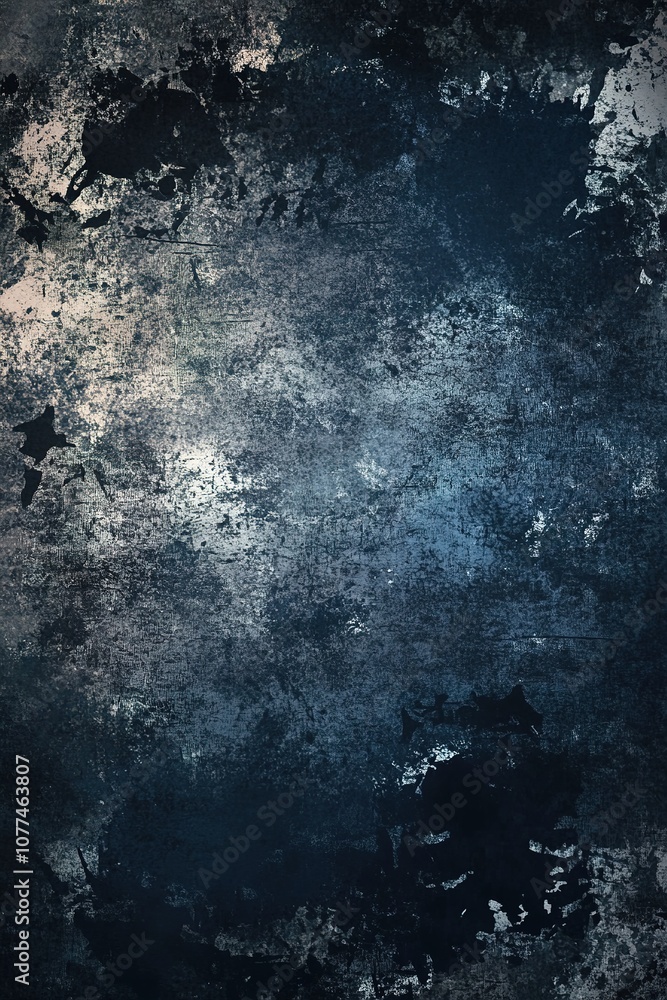 Fototapeta premium Grunge blue textured backdrop with dark edges