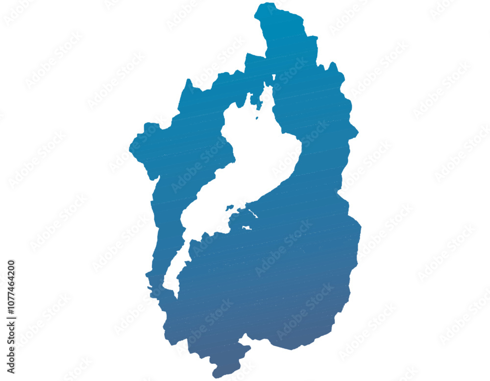 Fototapeta premium 滋賀県 地図 青色 グラデーション イラスト