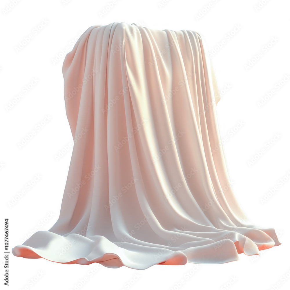 Elegant Draped Fabric with Delicate Blush Tones Elegant Draped Fabric with Delicate Blush Tones
