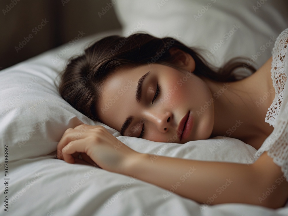 Mujer joven y bella durmiendo Mujer joven y bella durmiendo