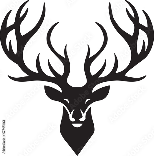Deer antlers icon design silhouette vector art illustration on a white background