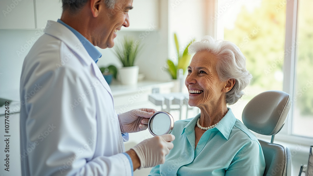 Fototapeta premium Happy smile after a visit to the dentist