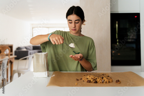 Measuring Flour for Baking photo