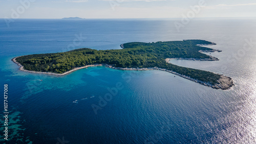 Aerial View of Proizd Island, Croatia photo