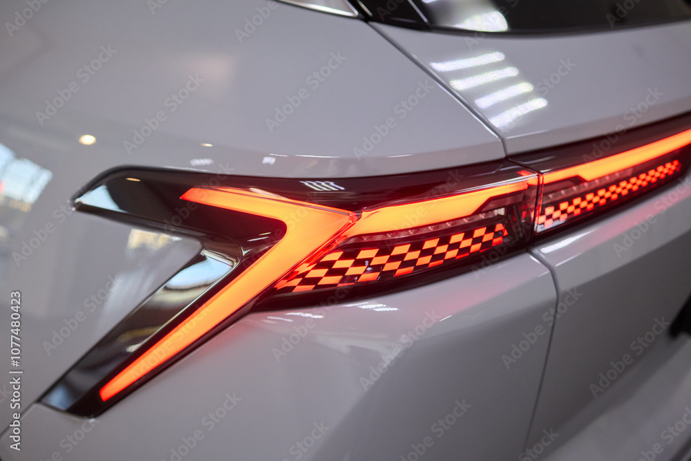 Fototapeta premium Closeup of a cars automotive tail brake light