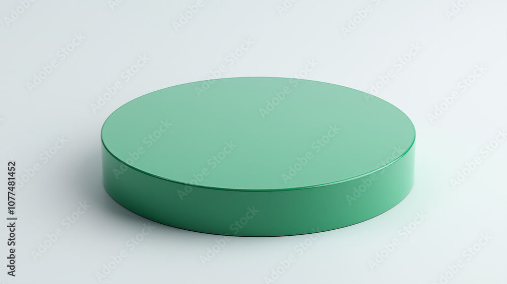 green blank base to display products on gray color wall green blank base to display products on gray color wall