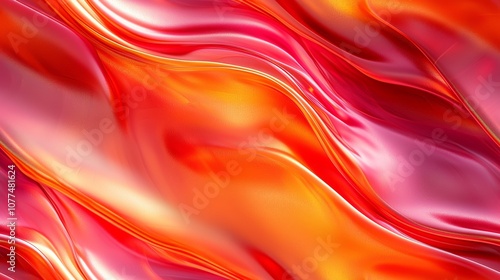 Wallpaper Mural Vibrant red and orange abstract waves of liquid movement and color Torontodigital.ca