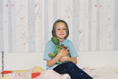 The dissatisfied girl does not want to go to bed.
