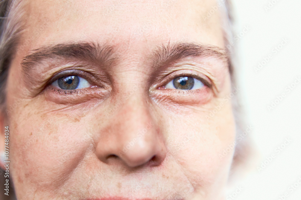 Close-up of Mature Woman's Eyes and Face Close-up of Mature Woman's Eyes and Face