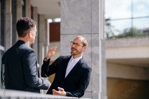 Businessmen chatting photo