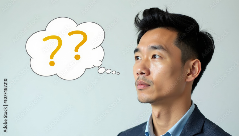Intrigued Man Pondering Thoughts Intrigued Man Pondering Thoughts