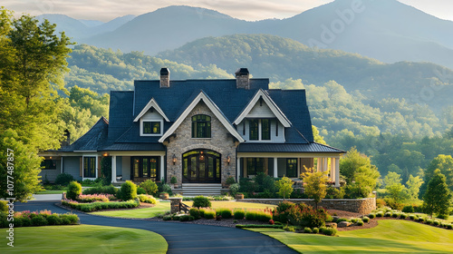 North Carolina mountain farmhouse with Blue Ridge views and apple orchards, restored Appalachian estate