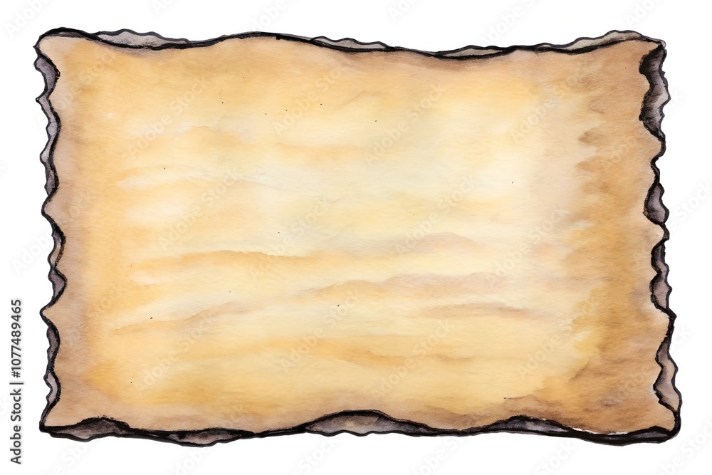 Blank aged parchment paper with burnt edges illustration Blank aged parchment paper with burnt edges illustration