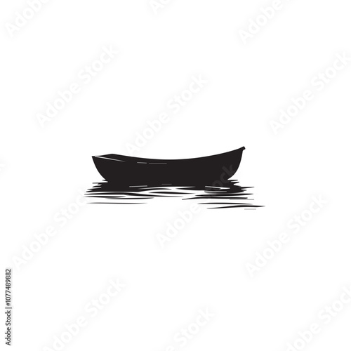 Boat In cartoon, hand-drawn flat style. image for social media, websites and UI. Isolated 2D vector design in logo, icon, sketch style, simple line vector, single color. AI Generative Art.