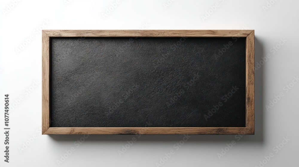 A wooden-framed chalkboard on a white background. A wooden-framed chalkboard on a white background.