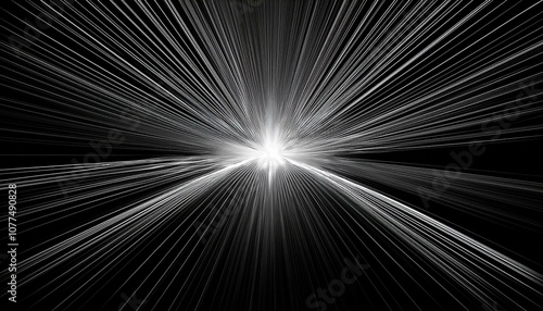 abstract light rays in a black background with a diagonal white light ray