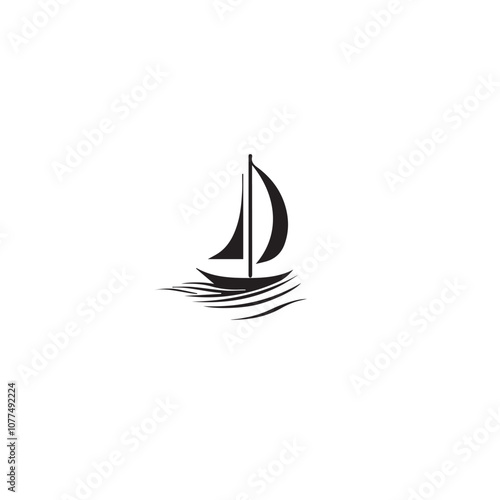 Boat In cartoon, hand-drawn flat style. image for social media, websites and UI. Isolated 2D vector design in logo, icon, sketch style, simple line vector, single color. AI Generative Art.