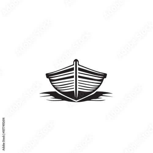 Boat In cartoon, hand-drawn flat style. image for social media, websites and UI. Isolated 2D vector design in logo, icon, sketch style, simple line vector, single color. AI Generative Art.