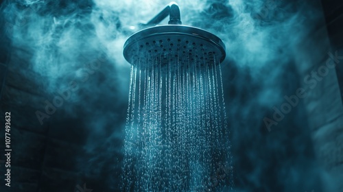 Fototapeta showerhead with water pouring