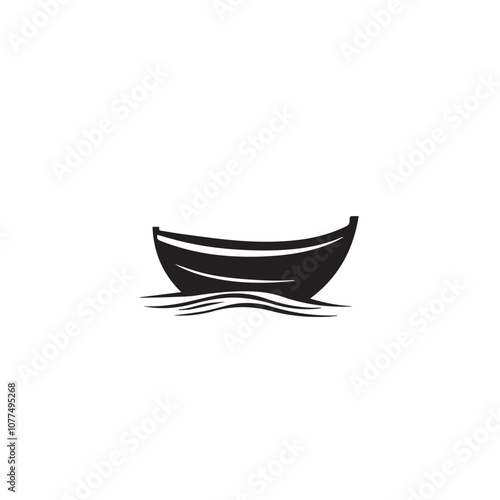 Boat In cartoon, hand-drawn flat style. image for social media, websites and UI. Isolated 2D vector design in logo, icon, sketch style, simple line vector, single color. AI Generative Art.