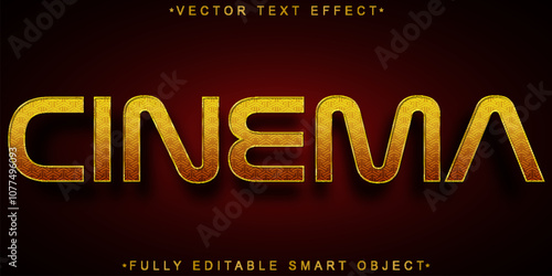 Gold Cinema Vector Fully Editable Smart Object Text Effect
