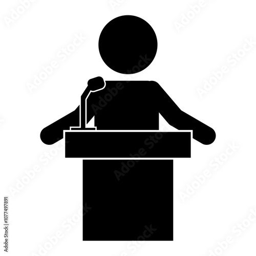 登壇して演説する人のピクトグラム