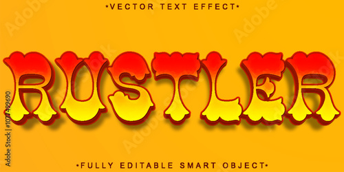 Rustler Vector Fully Editable Smart Object Text Effect