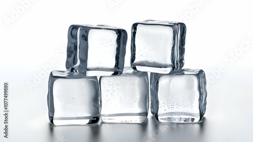 Ice cubes, isolated on white background