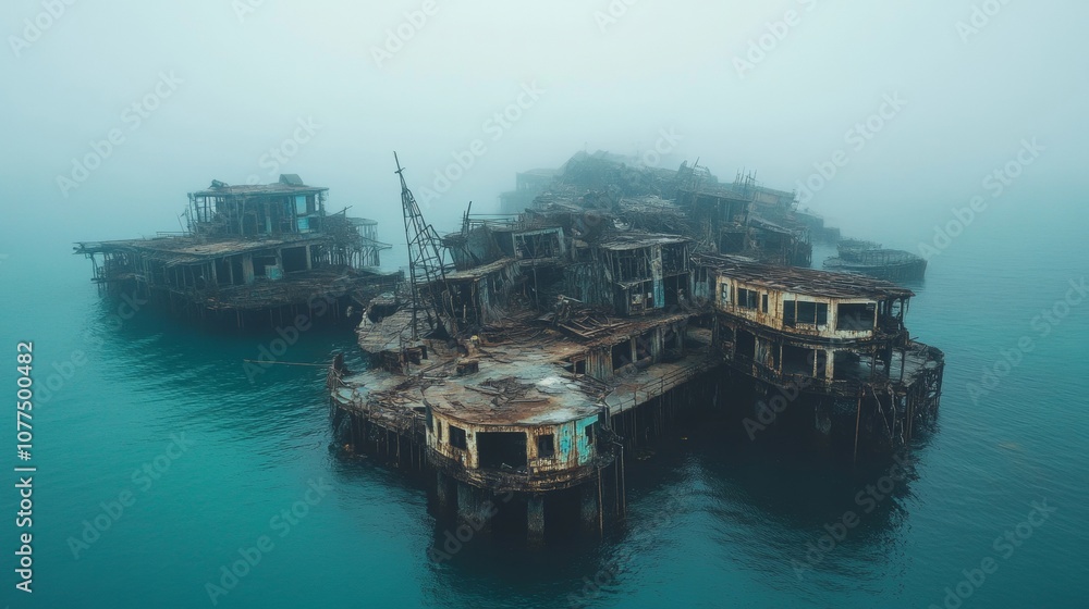 island of houses in the middle of the sea with darkness island of houses in the middle of the sea with darkness