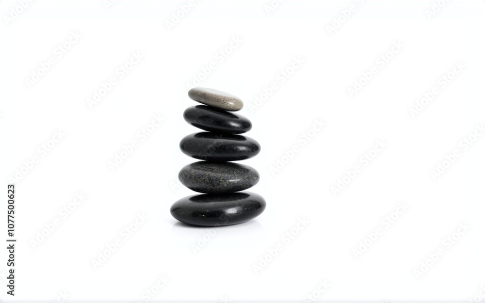 Serenity in Balance: Stacked Massage Stones on White Background for Wellness and Relaxation Aesthetic Serenity in Balance: Stacked Massage Stones on White Background for Wellness and Relaxation Aesthetic