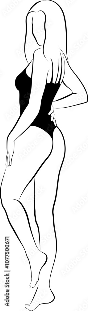 Woman in swimsuit. Vector illustration Woman in swimsuit. Vector illustration