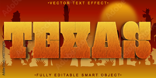 Texas Vector Fully Editable Smart Object Text Effect