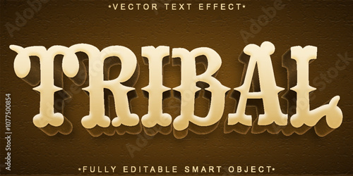 Brown Tribal Vector Fully Editable Smart Object Text Effect