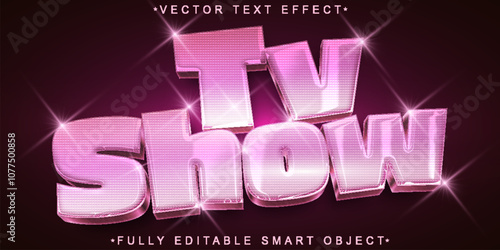 Purple Shiny TV Show Vector Fully Editable Smart Object Text Effect