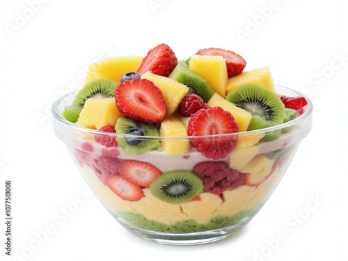 Fruit Bowl Containing Strawberries, Kiwi, Pineapple, and More