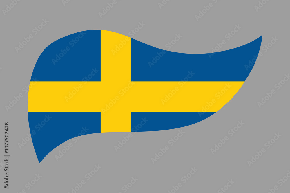 Obraz premium Sweden flag, The flag of Sweden, Flag of Sweden national country symbol illustration Vector, Rectangle Sweden flag illustration, Flat vector illustration 