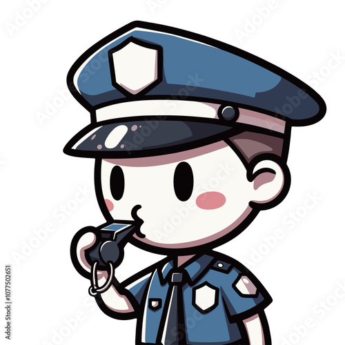 笛を吹く警察